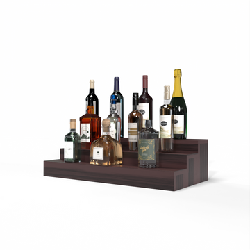 Liquor Riser, 3 Riser 6 Column in Premium Redwood Walnut stained with WineSafe™ Satin Sealant