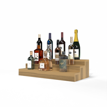 Liquor Riser, 3 Riser 6 Column in Premium Redwood Oak stained with WineSafe™ Satin Sealant