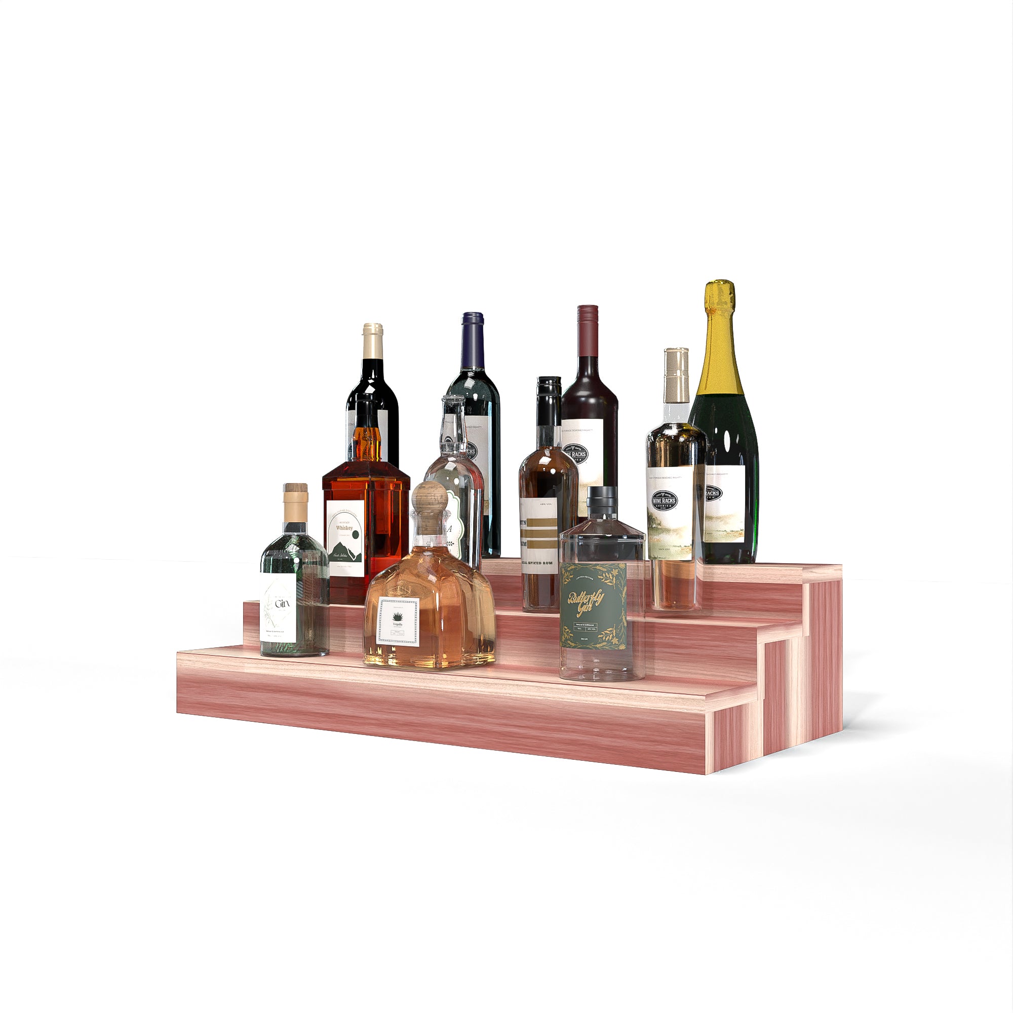 Liquor Riser, 3 Riser 6 Column in Premium Redwood Unstained with WineSafe™ Satin Sealant