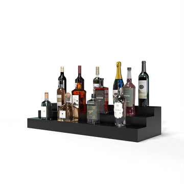 Liquor Riser, 3 Riser 8 Column in Knotty Alder Black stained with WineSafe™ Satin Sealant