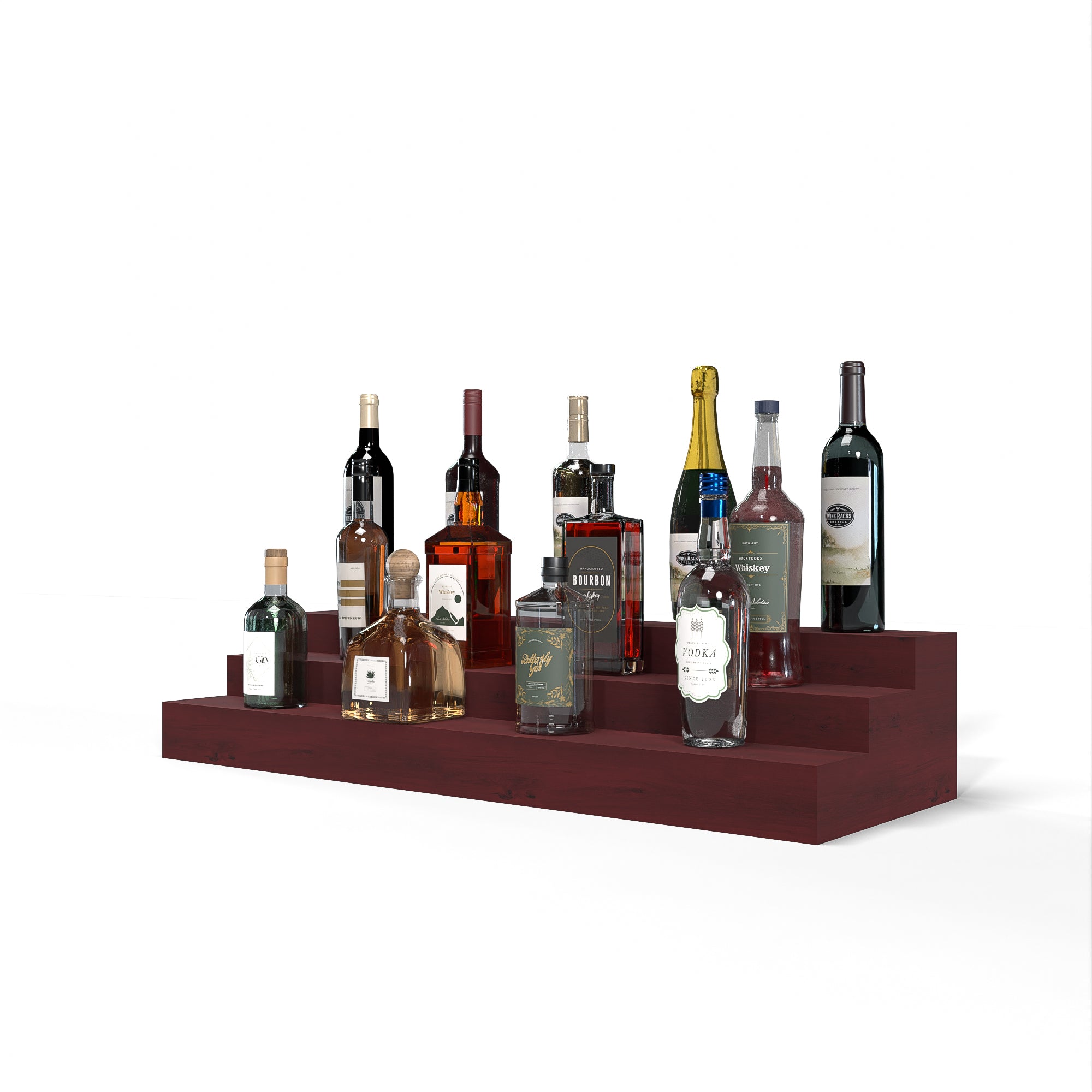 Liquor Riser, 3 Riser 8 Column in Knotty Alder Cherry stained without WineSafe™ Satin Sealant