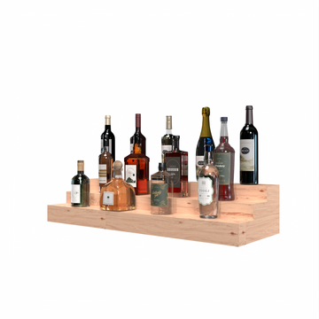 Liquor Riser, 3 Riser 8 Column in Knotty Alder Unstained with WineSafe™ Satin Sealant