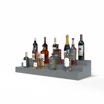 Liquor Riser, 3 Riser 8 Column in Ponderosa Pine Greywash stained with WineSafe™ Satin Sealant