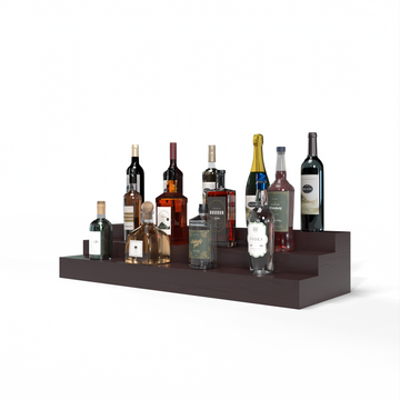 Liquor Riser, 3 Riser 8 Column in Ponderosa Pine Walnut stained with WineSafe™ Satin Sealant