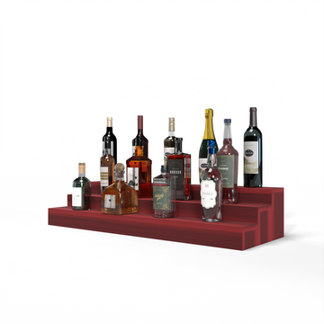 Liquor Riser, 3 Riser 8 Column in Premium Redwood Cherry stained without WineSafe™ Satin Sealant