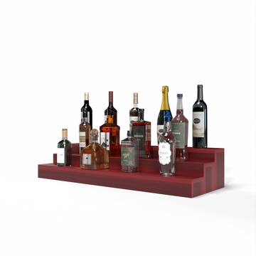 Liquor Riser, 3 Riser 8 Column in Premium Redwood Cherry stained with WineSafe™ Satin Sealant