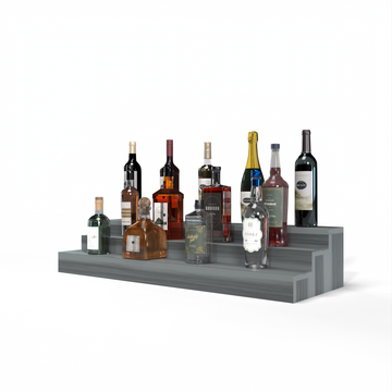 Liquor Riser, 3 Riser 8 Column in Premium Redwood Greywash stained with WineSafe™ Satin Sealant