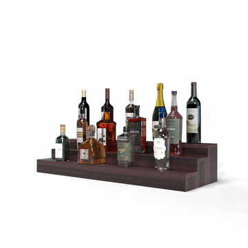 Liquor Riser, 3 Riser 8 Column in Premium Redwood Walnut stained with WineSafe™ Satin Sealant