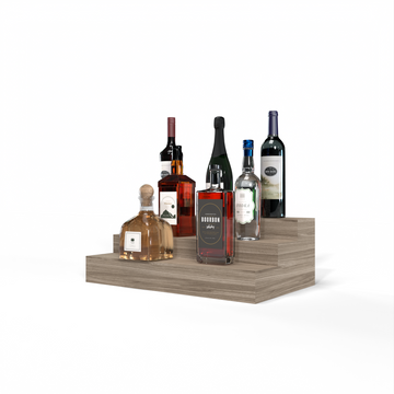 Liquor Riser, 3 Riser 4 Column in Walnut Unstained without WineSafe™ Satin Sealant