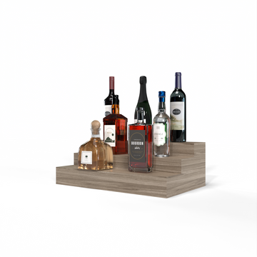 Liquor Riser, 3 Riser 4 Column in Walnut Unstained with WineSafe™ Satin Sealant