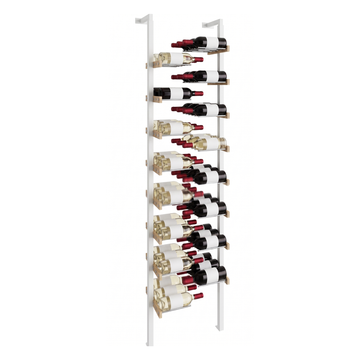 The Floating Bottle Vignette 3 Deep 1 Wide in Silver Posts/Silver Rods White Oak Unfinished