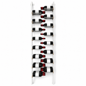 The Floating Bottle Vignette 3 Deep 1 Wide in Silver Posts/Silver Rods White Oak Satin Sealant