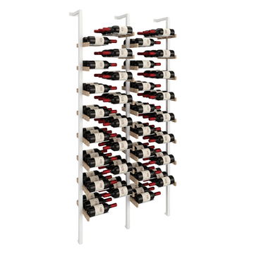 The Floating Bottle Vignette 3 Deep 2 Wide in Silver Posts/Silver Rods White Oak Unfinished