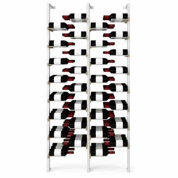 The Floating Bottle Vignette 3 Deep 2 Wide in Silver Posts/Silver Rods White Oak Satin Sealant