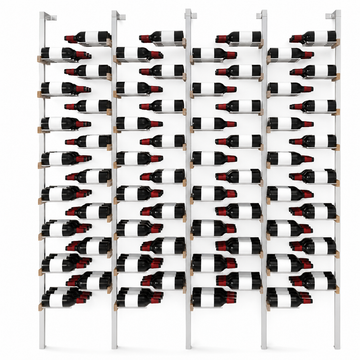 The Floating Bottle Vignette 3 Deep 4 Wide in Silver Posts/Silver Rods White Oak Satin Sealant