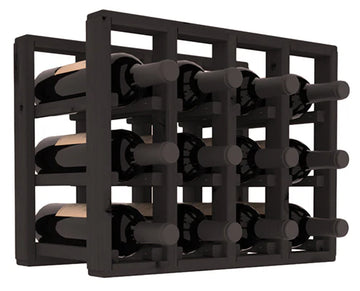 InstaCellar - 4 Column Standard Extender Rack in Knotty Alder Black stained without WineSafe™ Satin Sealant