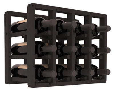 InstaCellar - 4 Column Standard Extender Rack in Knotty Alder Black stained without WineSafe™ Satin Sealant