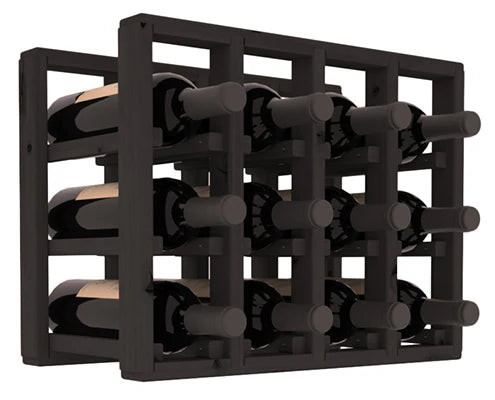 InstaCellar - 4 Column Standard Extender Rack in Knotty Alder Black stained without WineSafe™ Satin Sealant
