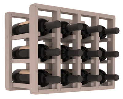 InstaCellar - 4 Column Standard Extender Rack in Knotty Alder Greywash stained without WineSafe™ Satin Sealant