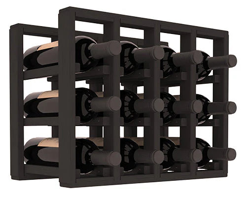InstaCellar - 4 Column Standard Extender Rack in Ponderosa Pine Black stained without WineSafe™ Satin Sealant