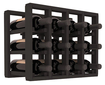 InstaCellar - 4 Column Standard Extender Rack in Ponderosa Pine Black stained without WineSafe™ Satin Sealant