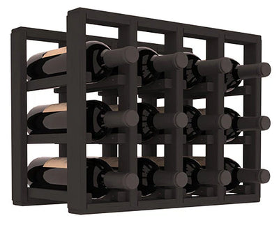 InstaCellar - 4 Column Standard Extender Rack in Ponderosa Pine Black stained without WineSafe™ Satin Sealant