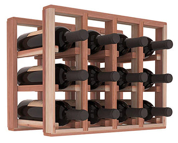 InstaCellar - 4 Column Standard Extender Rack in Premium Redwood Unstained without WineSafe™ Satin Sealant