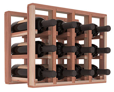 InstaCellar - 4 Column Standard Extender Rack in Premium Redwood Unstained without WineSafe™ Satin Sealant