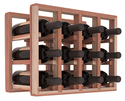 InstaCellar - 4 Column Standard Extender Rack in Premium Redwood Unstained without WineSafe™ Satin Sealant