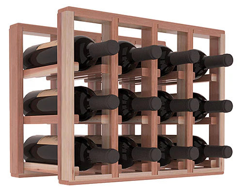 InstaCellar - 4 Column Standard Extender Rack in Premium Redwood Unstained with WineSafe™ Satin Sealant