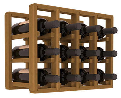 InstaCellar - 4 Column Standard Extender Rack in Premium Redwood Oak stained without WineSafe™ Satin Sealant