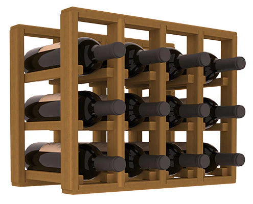 InstaCellar - 4 Column Standard Extender Rack in Premium Redwood Oak stained without WineSafe™ Satin Sealant