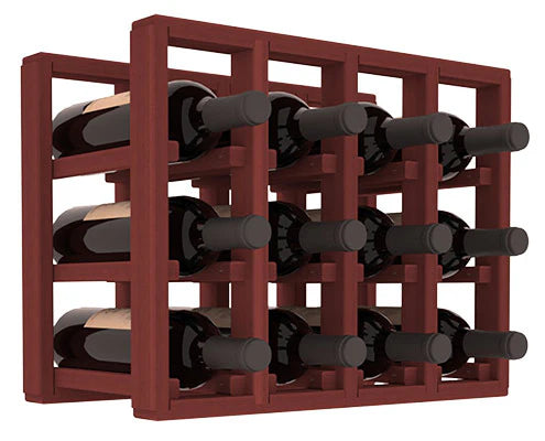 InstaCellar - 4 Column Standard Extender Rack in Premium Redwood Cherry stained without WineSafe™ Satin Sealant