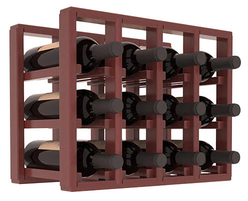 InstaCellar - 4 Column Standard Extender Rack in Premium Redwood Cherry stained with WineSafe™ Satin Sealant