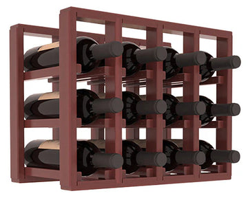 InstaCellar - 4 Column Standard Extender Rack in Premium Redwood Cherry stained with WineSafe™ Satin Sealant