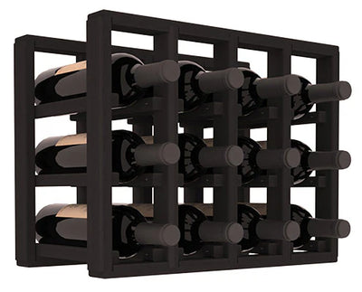 InstaCellar - 4 Column Standard Extender Rack in Premium Redwood Black stained without WineSafe™ Satin Sealant