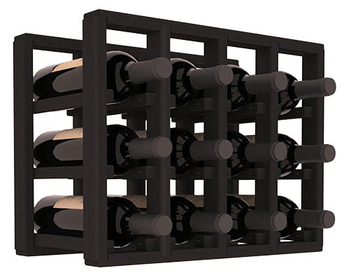 InstaCellar - 4 Column Standard Extender Rack in Premium Redwood Black stained without WineSafe™ Satin Sealant