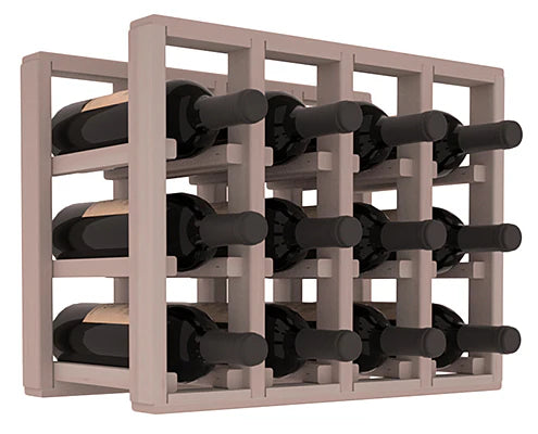InstaCellar - 4 Column Standard Extender Rack in Premium Redwood Greywash stained without WineSafe™ Satin Sealant