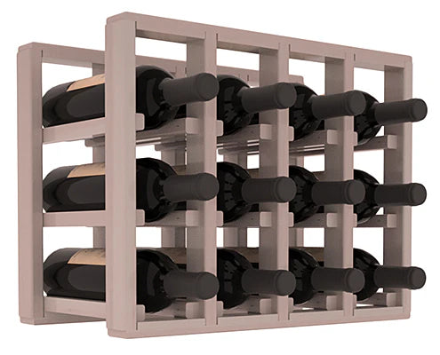 InstaCellar - 4 Column Standard Extender Rack in Premium Redwood Greywash stained with WineSafe™ Satin Sealant