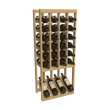 InstaCellar - 4 Column High Reveal Rack in Ponderosa Pine Oak stained without WineSafe™ Satin Sealant