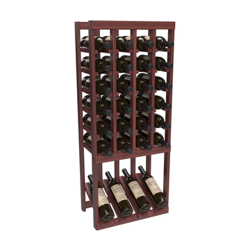 InstaCellar - 4 Column High Reveal Rack in Premium Redwood Cherry stained without WineSafe™ Satin Sealant
