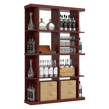 Bar & Beverage The Entertainer Display in Grand Mahogany Cherry stained with WineSafe™ Satin Sealant