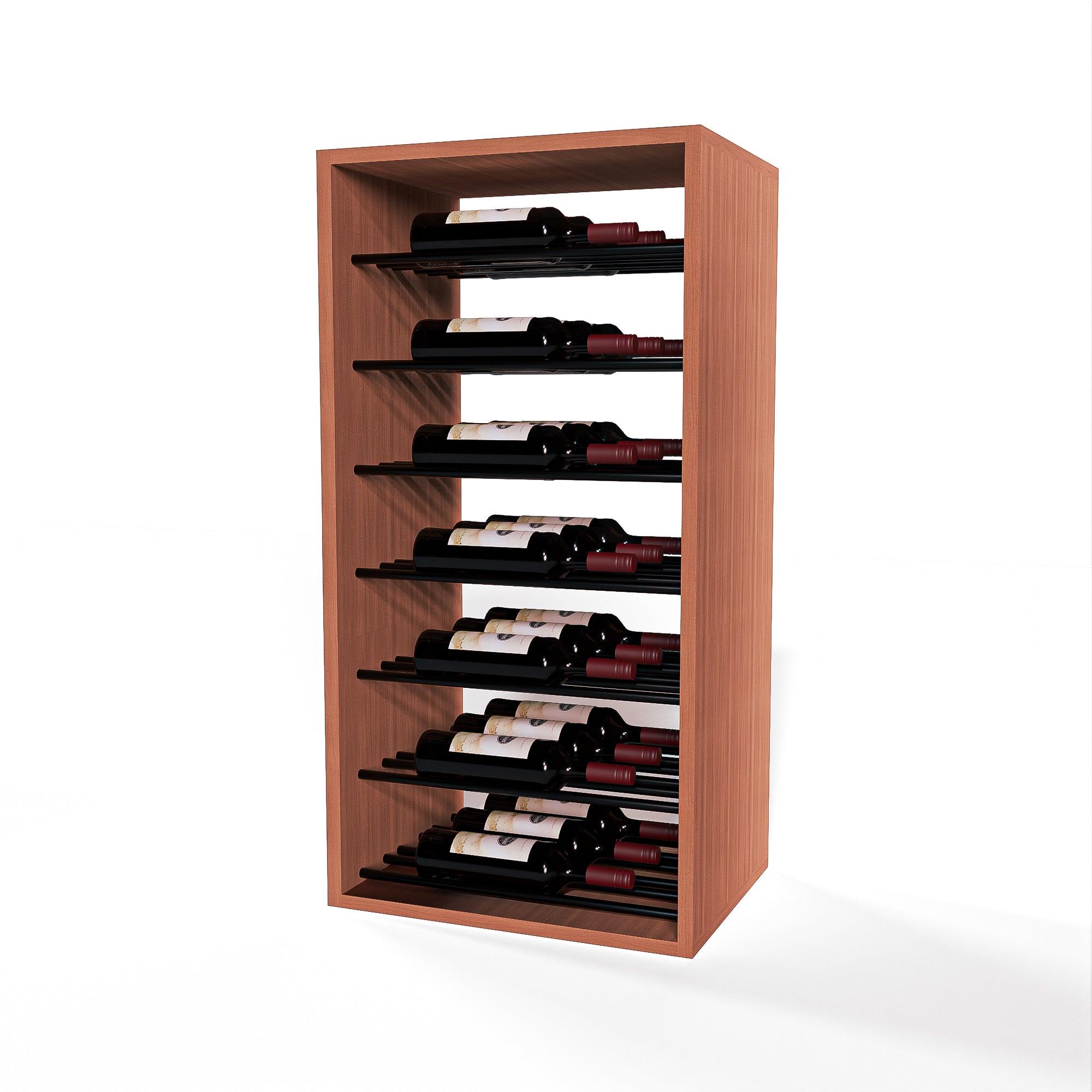 GrandCellar™ - 4 Column Full-Depth Label-Forward Horizontal Wine Display  - 36