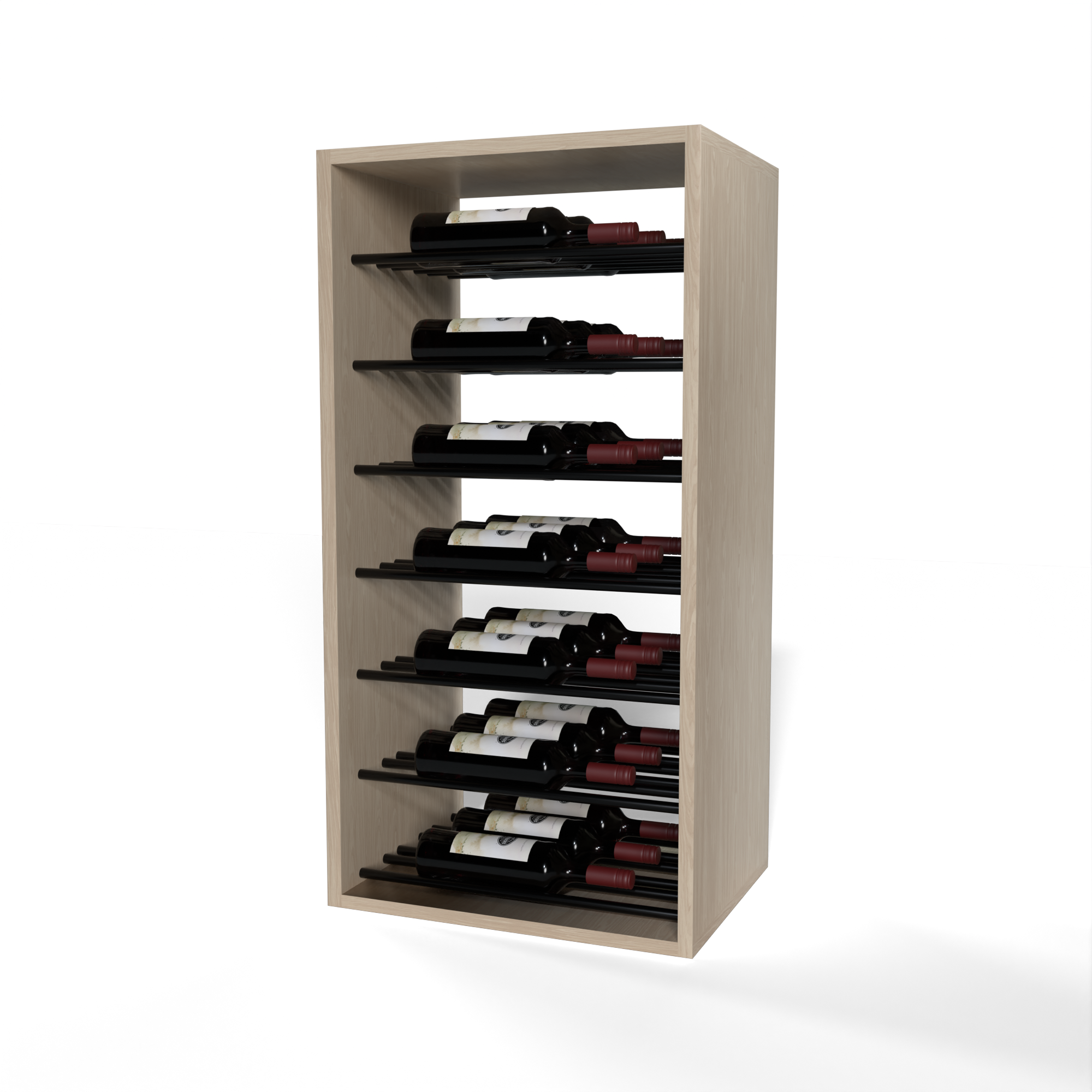 GrandCellar™ - 4 Column Full-Depth Label-Forward Horizontal Wine Display  - 36