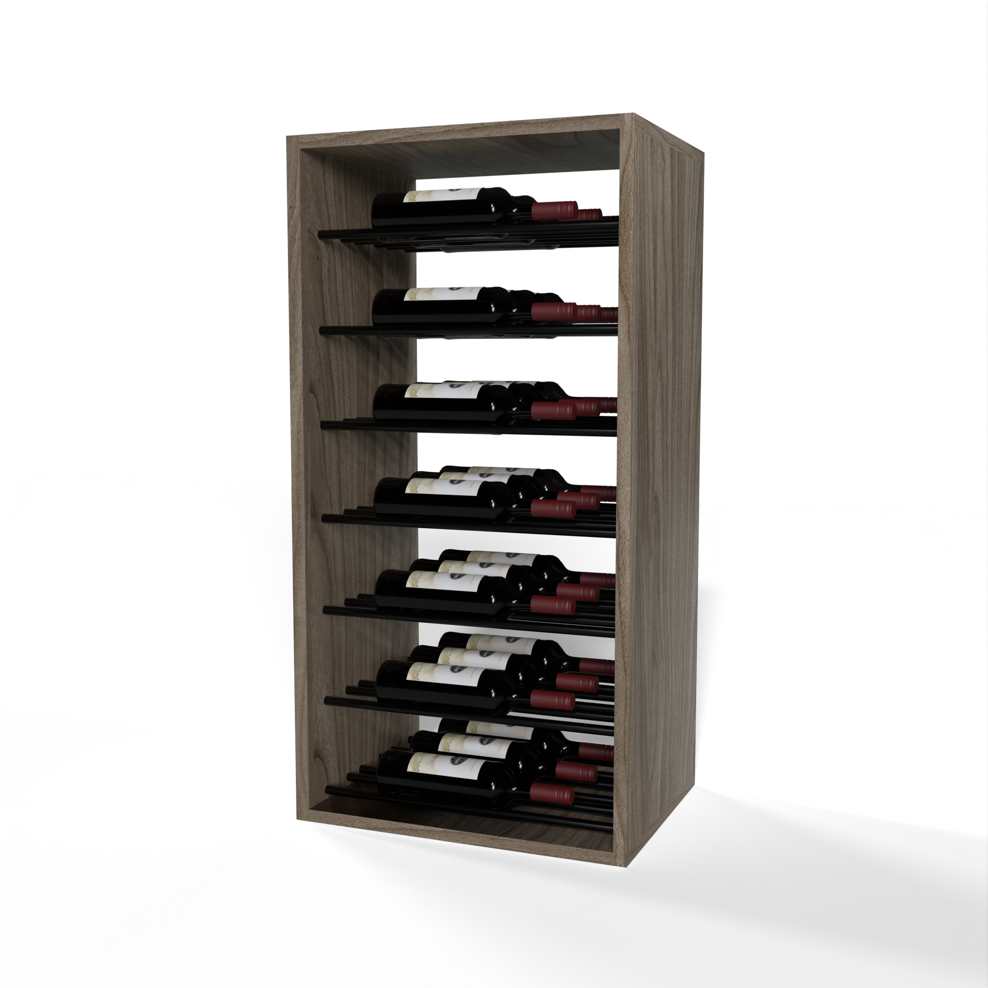 GrandCellar™ - 4 Column Full-Depth Label-Forward Horizontal Wine Display  - 36