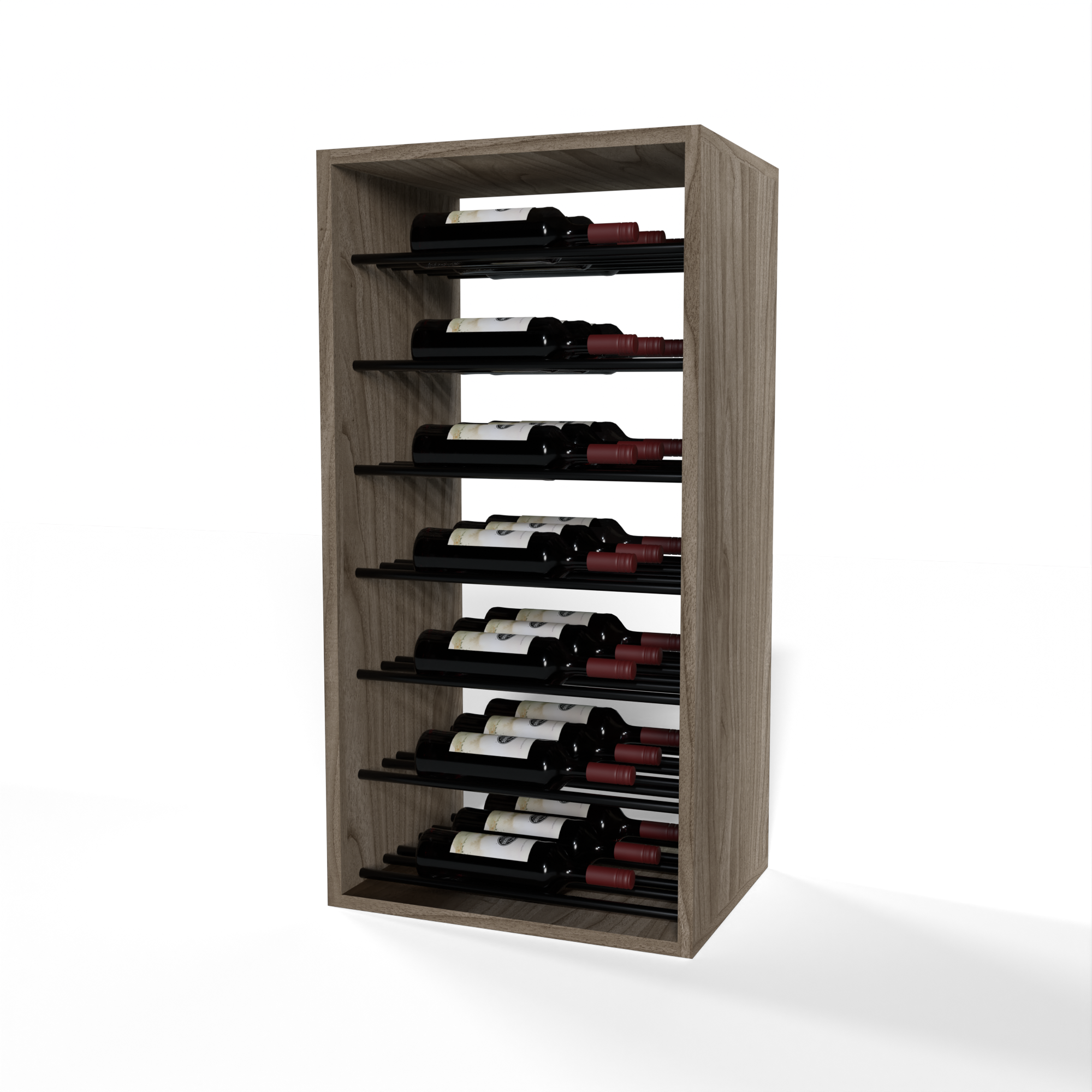 GrandCellar™ - 4 Column Full-Depth Label-Forward Horizontal Wine Display  - 36