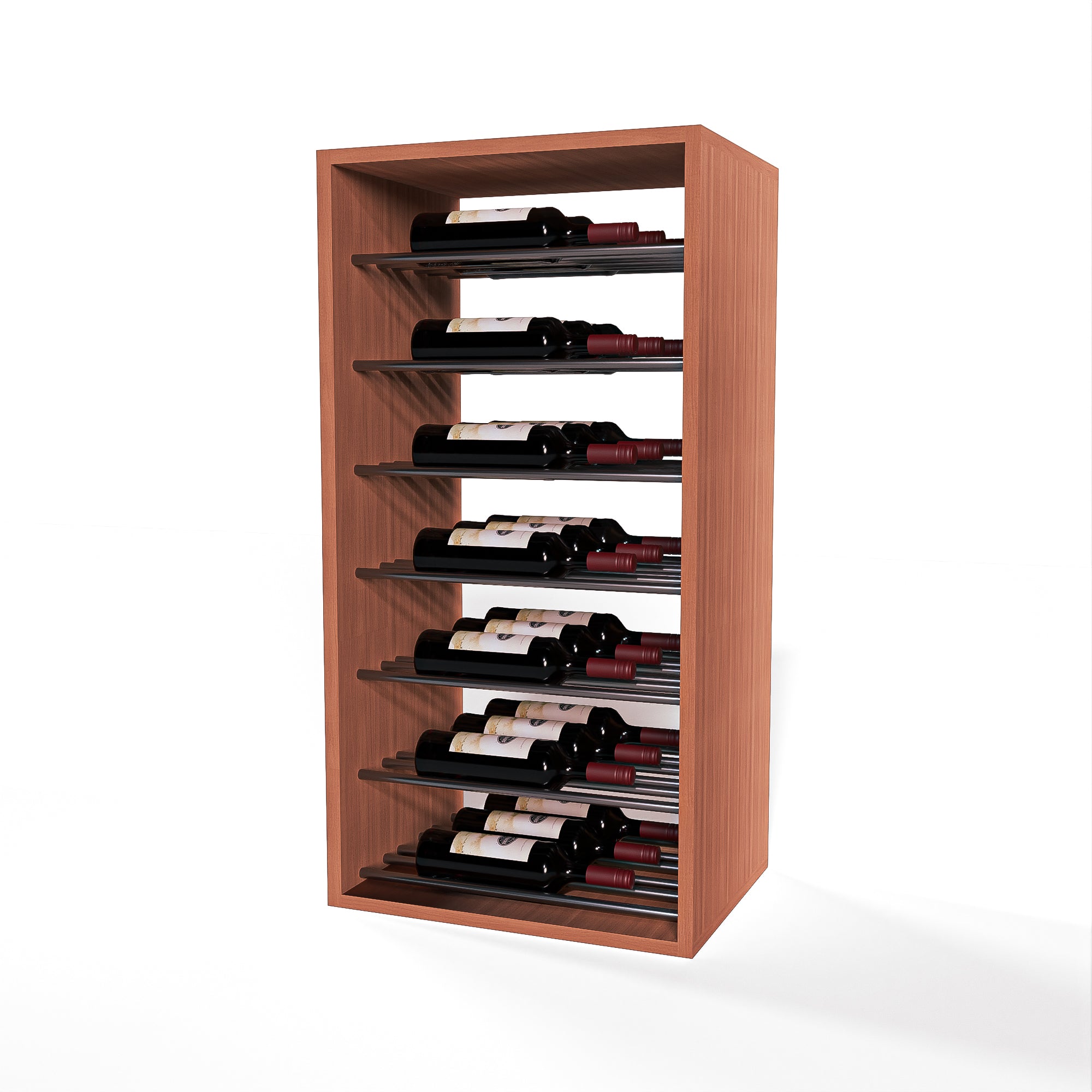 GrandCellar™ - 4 Column Full-Depth Label-Forward Horizontal Wine Display  - 36