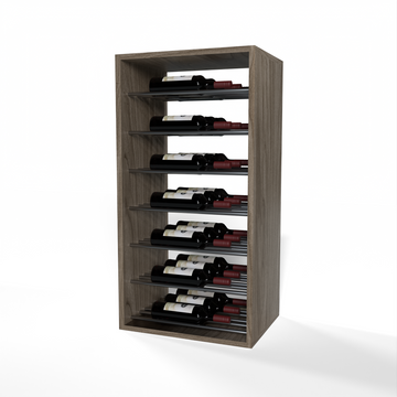 GrandCellar™ - 4 Column Full-Depth Label-Forward Horizontal Wine Display  - 36