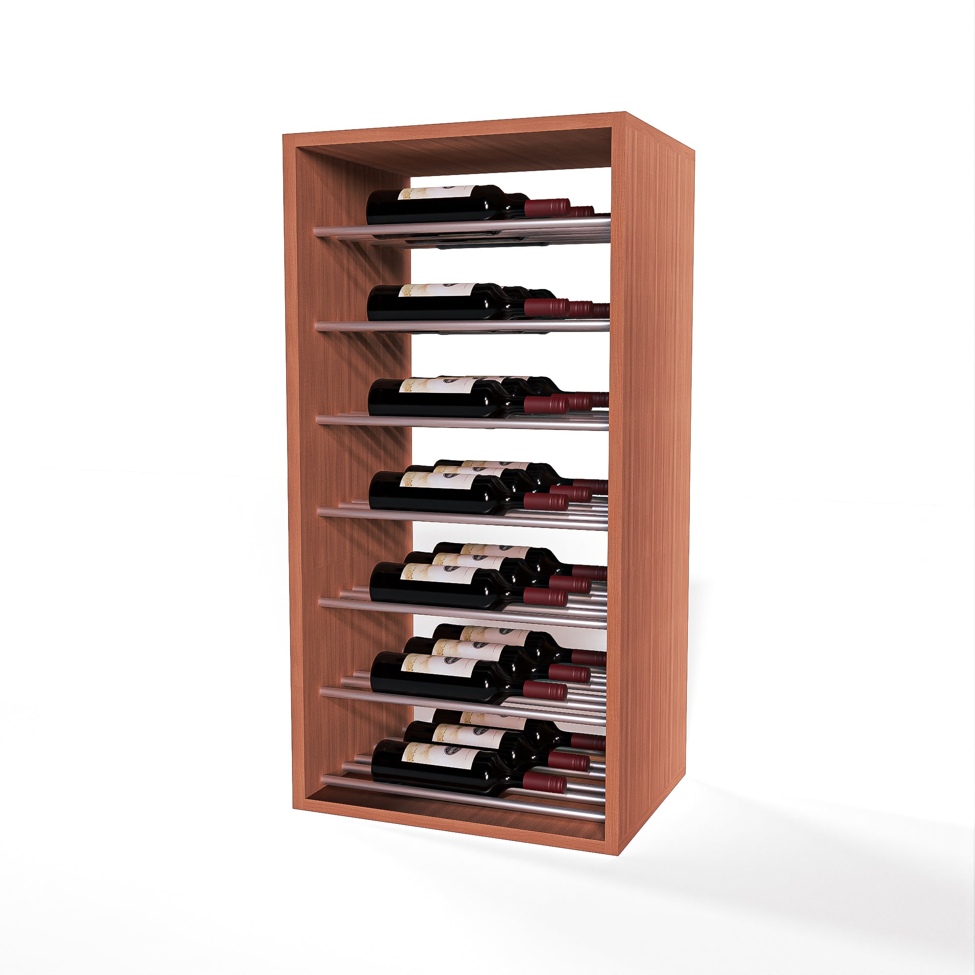 GrandCellar™ - 4 Column Full-Depth Label-Forward Horizontal Wine Display  - 36