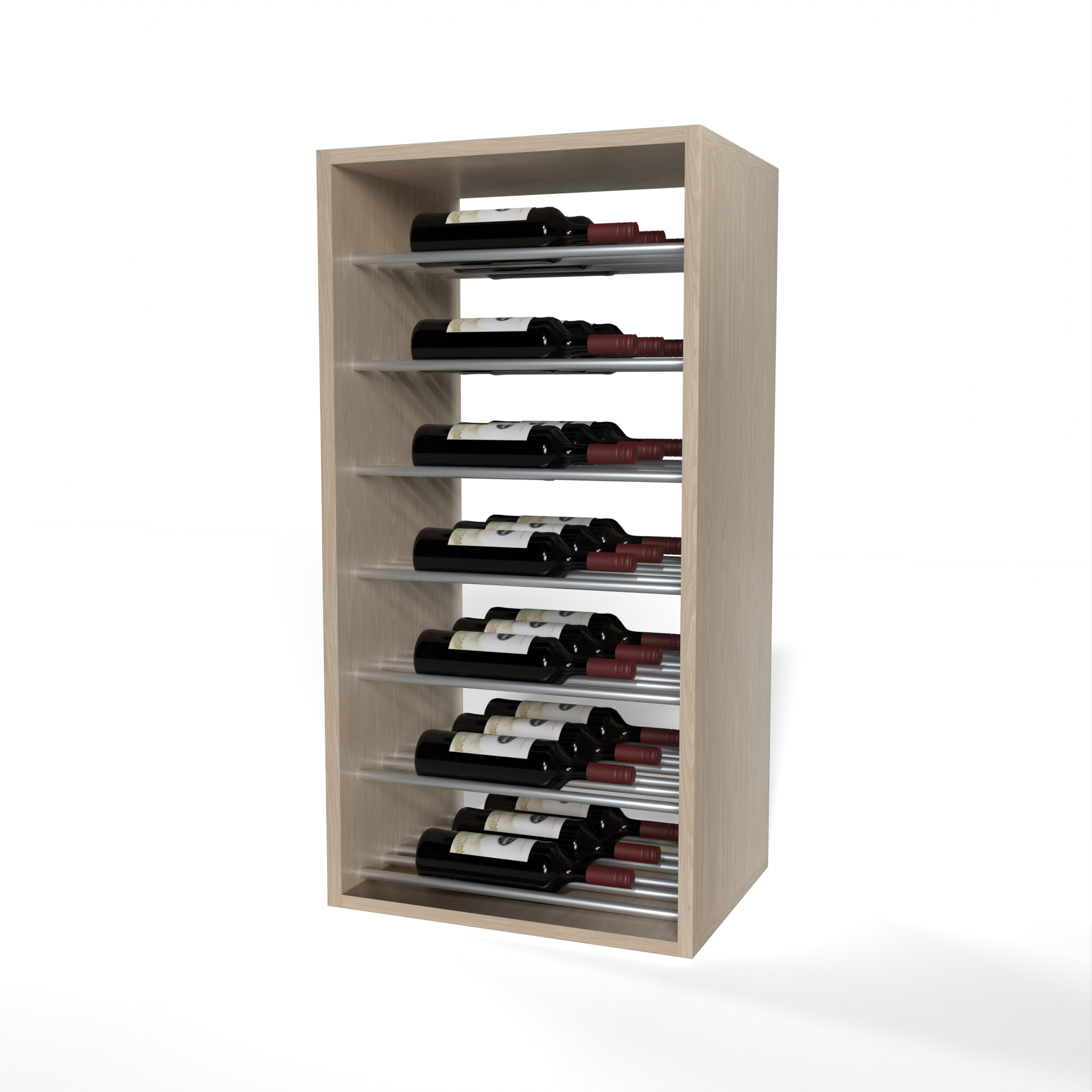 GrandCellar™ - 4 Column Full-Depth Label-Forward Horizontal Wine Display  - 36